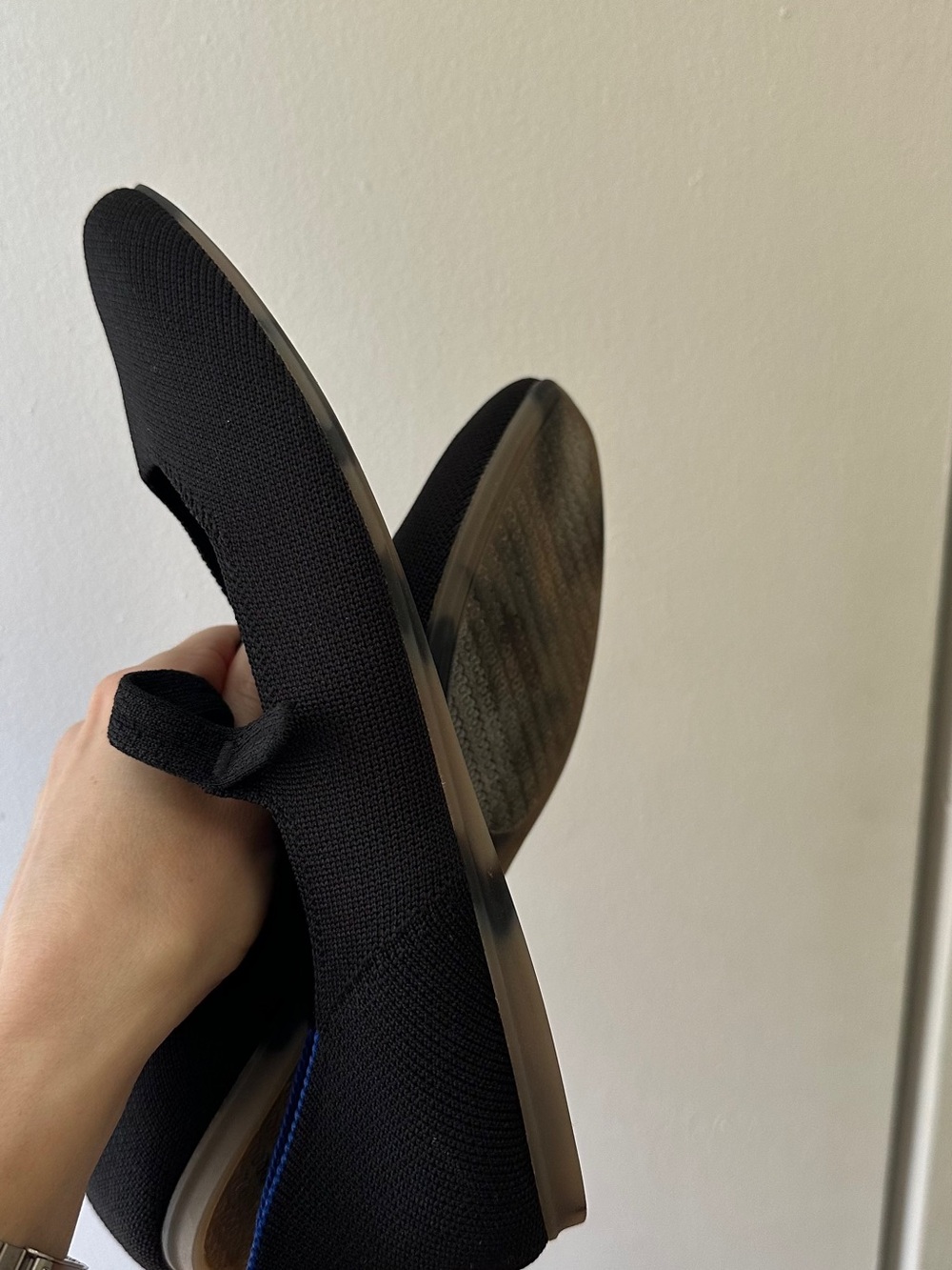 (Worn once) Size 7.5 black ballet flats - Rothy’s Black The Square Mary Jane - Picture 8 of 10